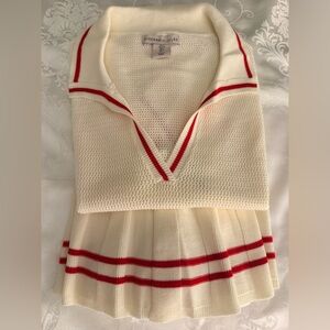 Sincerely Jules Cream and Red Sweater with skirt